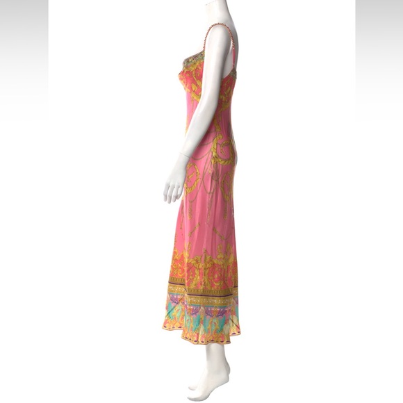 NWT RARE Camilla 'Mermaid Motel' cowl neck chain strap Long Silk Slip Dress S - Picture 10 of 11